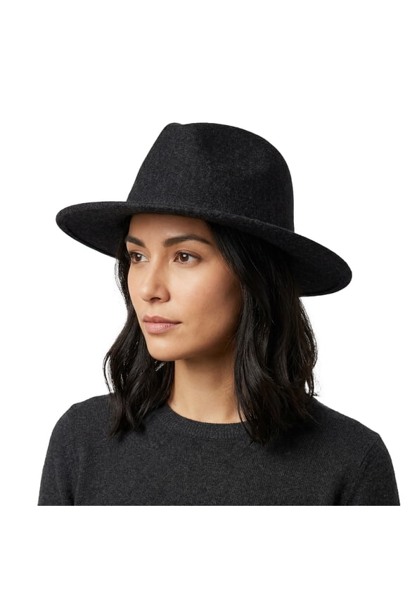 Classic Fedora Hat Wide Brim Felt Fashion Fedora for Hat for Travel Festival Concert Casual Outfits, Black