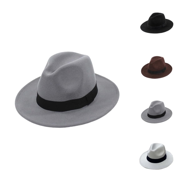 Classic Fedora Hat for Women, Timeless Elegant Wide Brim Felt Hat 9.5CM Brim, Casual Dressy Church Wedding Jazz Winter Warmth Cap