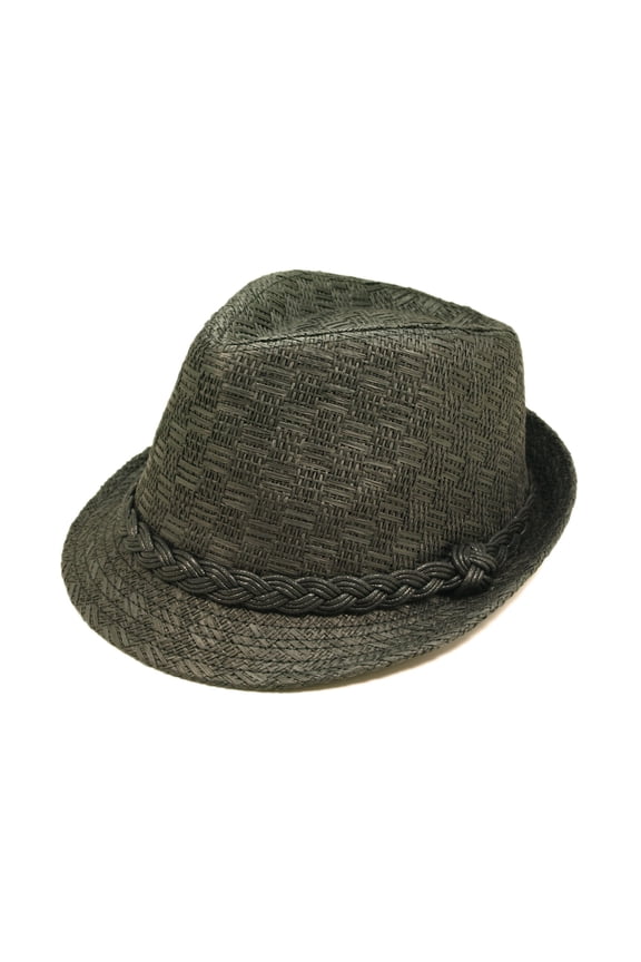 Classic Fedora Straw Hat with Braided Band