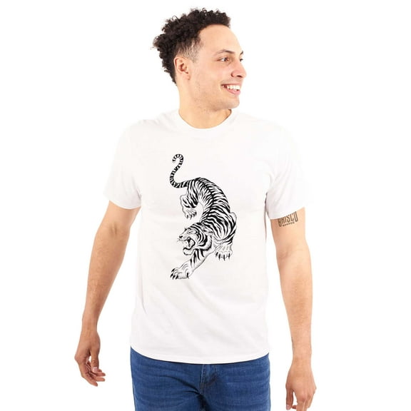 Classic Fierce Japanese Tiger Tattoo Men's Graphic T Shirt Tees Brisco Brands L