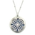 thumbnail image 1 of Classic Filigree Stainless Steel Silver Essential Oil Diffuser Necklace- 30mm- 30", 1 of 5