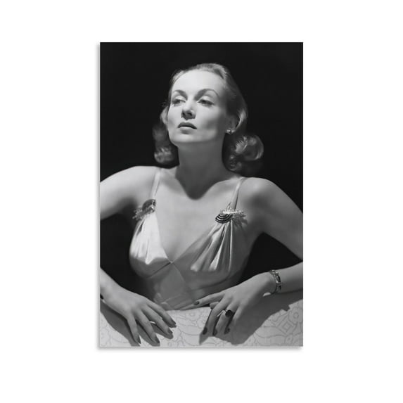 Classic Film Actresses Carole Lombard Retro Poster Posters Art Print Wall Photo Paint Poster Hanging Picture Family Bedroom Decor Gift 16x24inch(40x60cm)