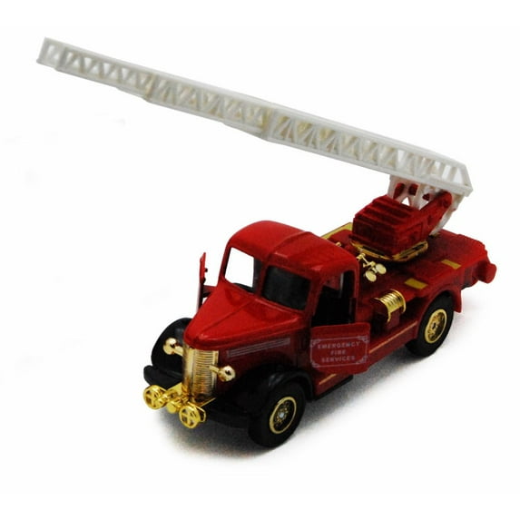 Classic Firetruck, Red w/ Gold Detail - Showcasts 504D - Diecast Model Toy Car (Brand New but NO BOX)