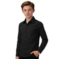 thumbnail image 1 of Classic Fit Boys Long Sleeve Button Down Shirt Casual Linen Blend Comfortable Top For School And Daily Wear, 1 of 4