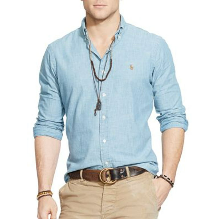 Classic fit chambray shirt online