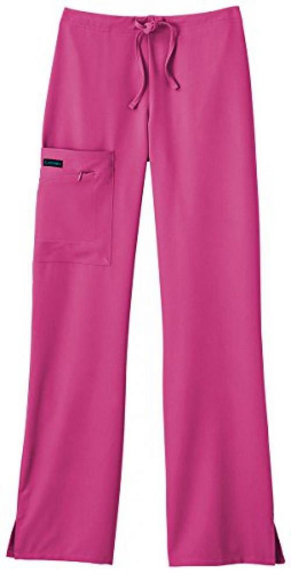 Classic Fit Collection by Jockey Women's Tri Blend Zipper Scrub Pants XXXXXLarge Shocking Pink