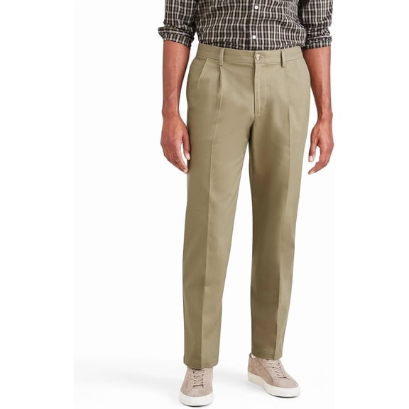 Classic Fit Signature Iron Free Khaki with Stain Defender Pants - Pleated (Regular and Big & Tall)