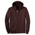 thumbnail image 1 of Classic Fitted Basic Zip Up Hoodied Sweater - Brown - Large, 1 of 1