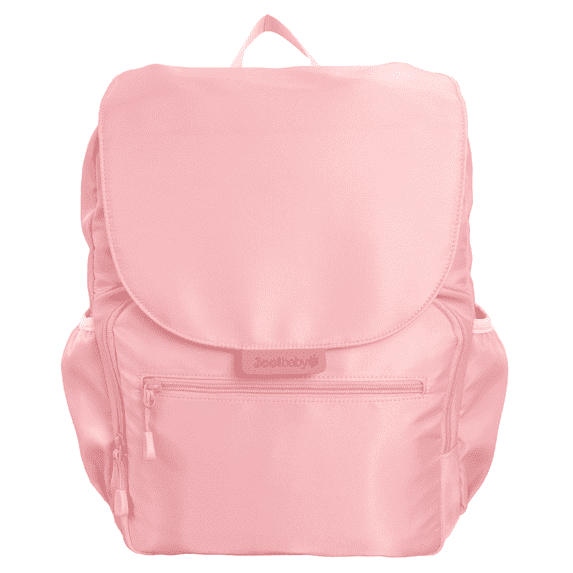 Jool Baby Diaper Bag Backpack with Changing Pad – 12-Pocket Large Capacity Bag, Includes Insulated Bottle Pockets, Portable Breast Pump Pockets, Baby Wipe Dispenser Pocket & More, (Pink)