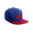 thumbnail image 1 of Classic Flat Bill Visor Snapback Hat Custom Color Player Team Numbers, Number 44 Red, Royal Red Hat, 1 of 5