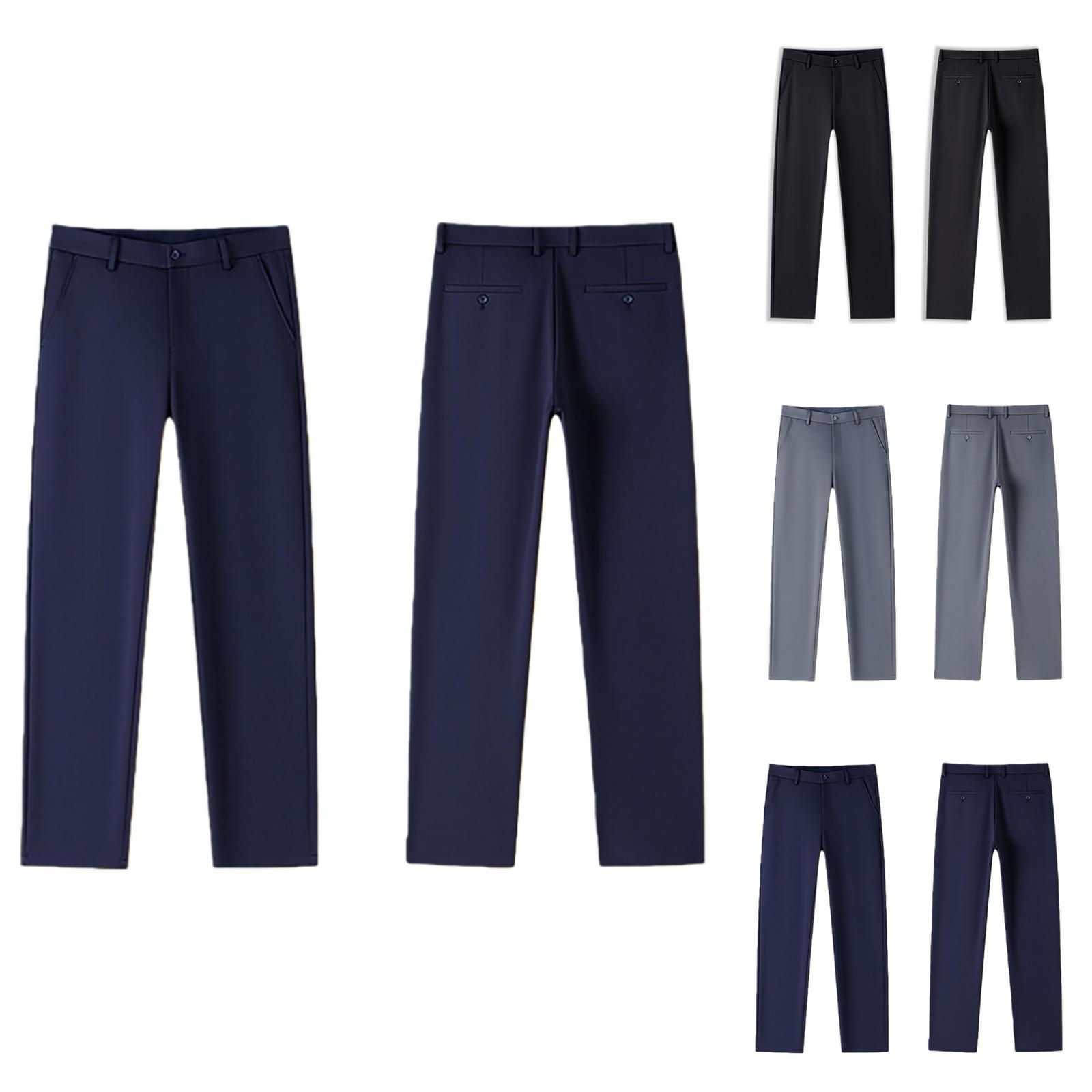 Classic Flat Front Boys Dress Pants, Slim Fit Adjustable Waist Trousers ...