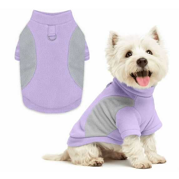Classic Fleece Sweatshirt for Small Dogs and Cats, Pullover Jumper - Purple, L