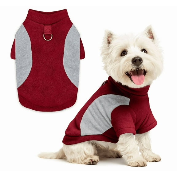 Classic Fleece Sweatshirt for Small Dogs and Cats, Pullover Jumper - Red, S