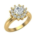 thumbnail image 1 of Classic Floral Halo Diamond Engagement Rings Round Brilliant Diamond Ring 14K Gold 1.05 Carat (F,VS1), 1 of 5