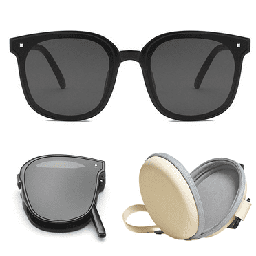 Folding Polarized Sunglasses for Women Men Foldable Driving Anti-glare Sun Glasses, UV400 Protection Ultra Lightweight Folding Sunglasses, with Folding Sunglasses Case