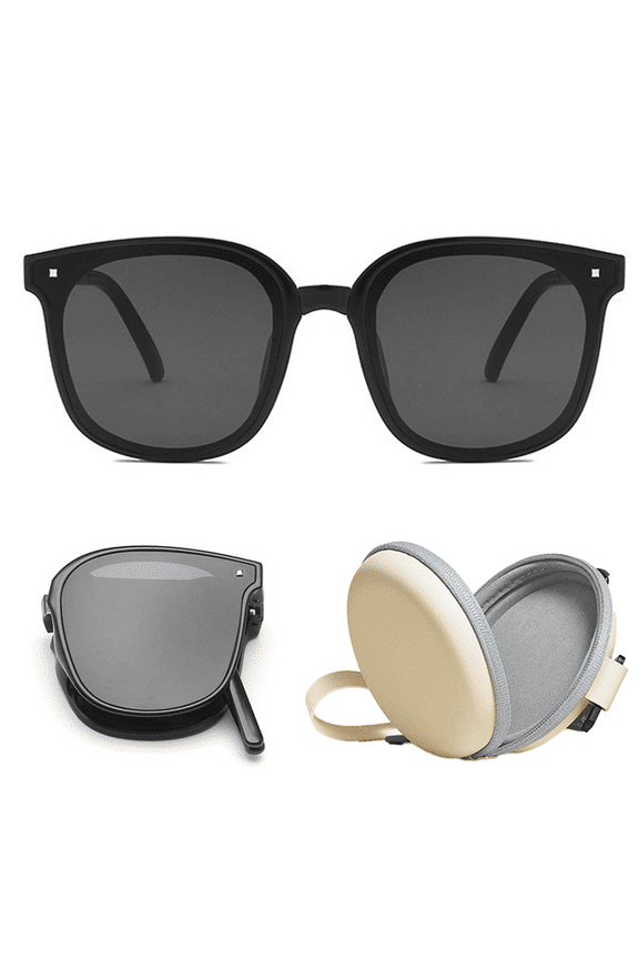 Folding Polarized Sunglasses for Women Men Foldable Driving Anti-glare Sun Glasses, UV400 Protection Ultra Lightweight Folding Sunglasses, with Folding Sunglasses Case