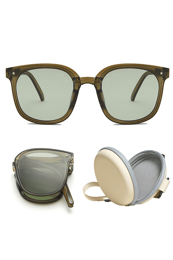 Folding Polarized Sunglasses for Women Men Foldable Driving Anti-glare Sun Glasses, UV400 Protection Ultra Lightweight Folding Sunglasses, with Folding Sunglasses Case