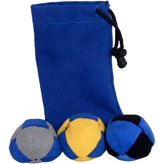 Classic Footbag 3 Pack with Pouch, Unique, Footbag Set with Carry Bag (E)