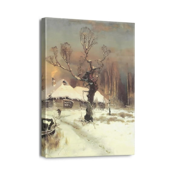 Classic Forest Sunsets12x16 Oil Paintings with Clouds, Wall Art Prints for Vintage Home Office Decor