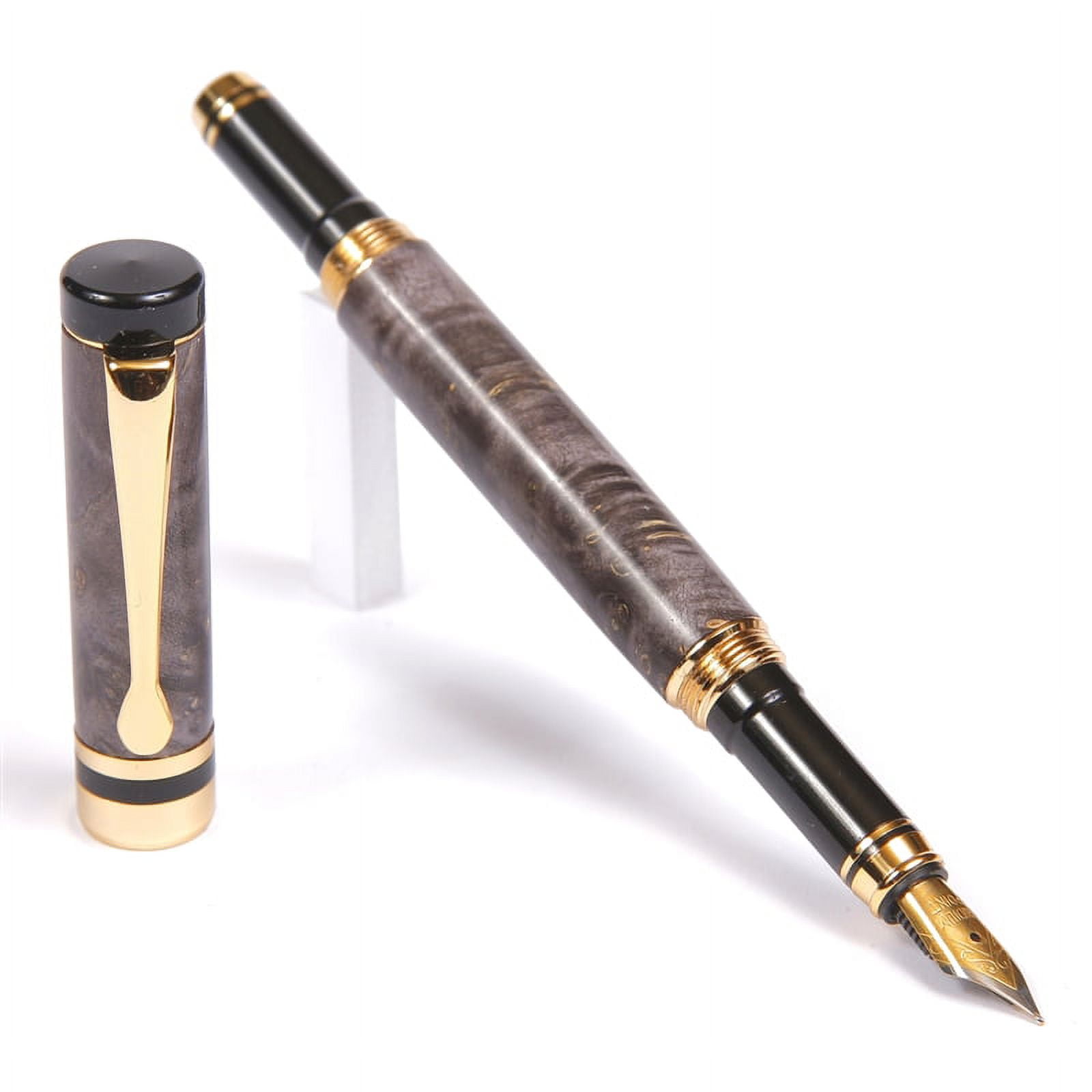 Classic Fountain Pen - Gray & Black Maple Burl