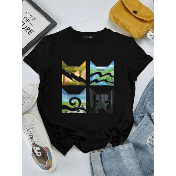 Classic Four Warrior Cats Book Series Warriors Graphic Art Unisex T-Shirt V16488 ,up to size 5XL
