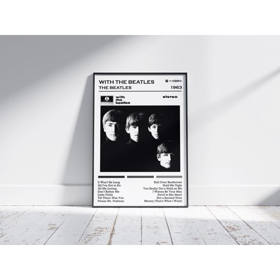 Classic Foursome Monochromatic Archive Wall Art Vintage Studio Portrait Decor, Unframed Poster