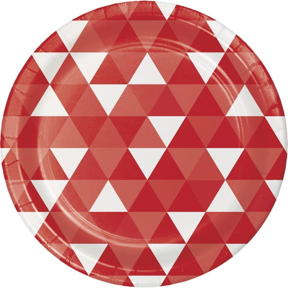 Classic Fractal Disposable Paper Plates, 9", 8 Count