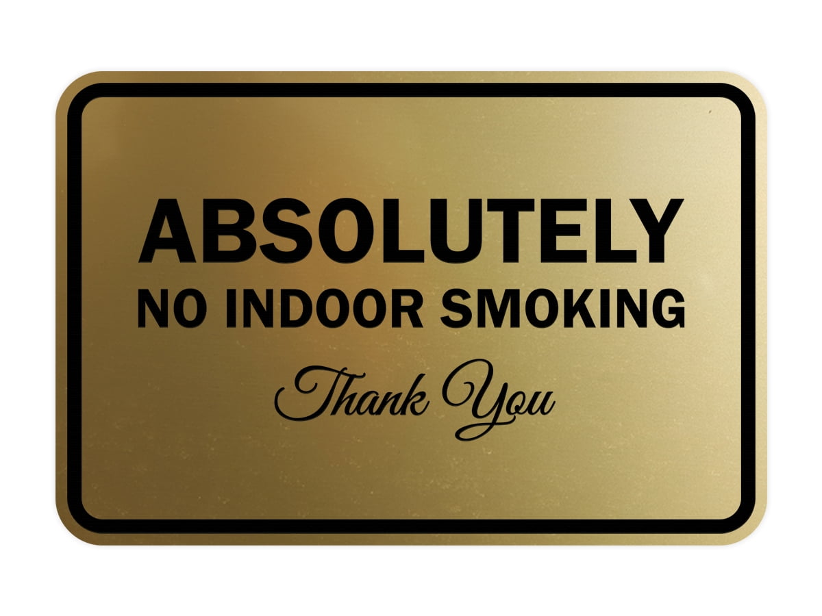 No Indoor Smoking Sign - 2 Pack, Brushed Gold Circle Door/Wall Sticker - View #4