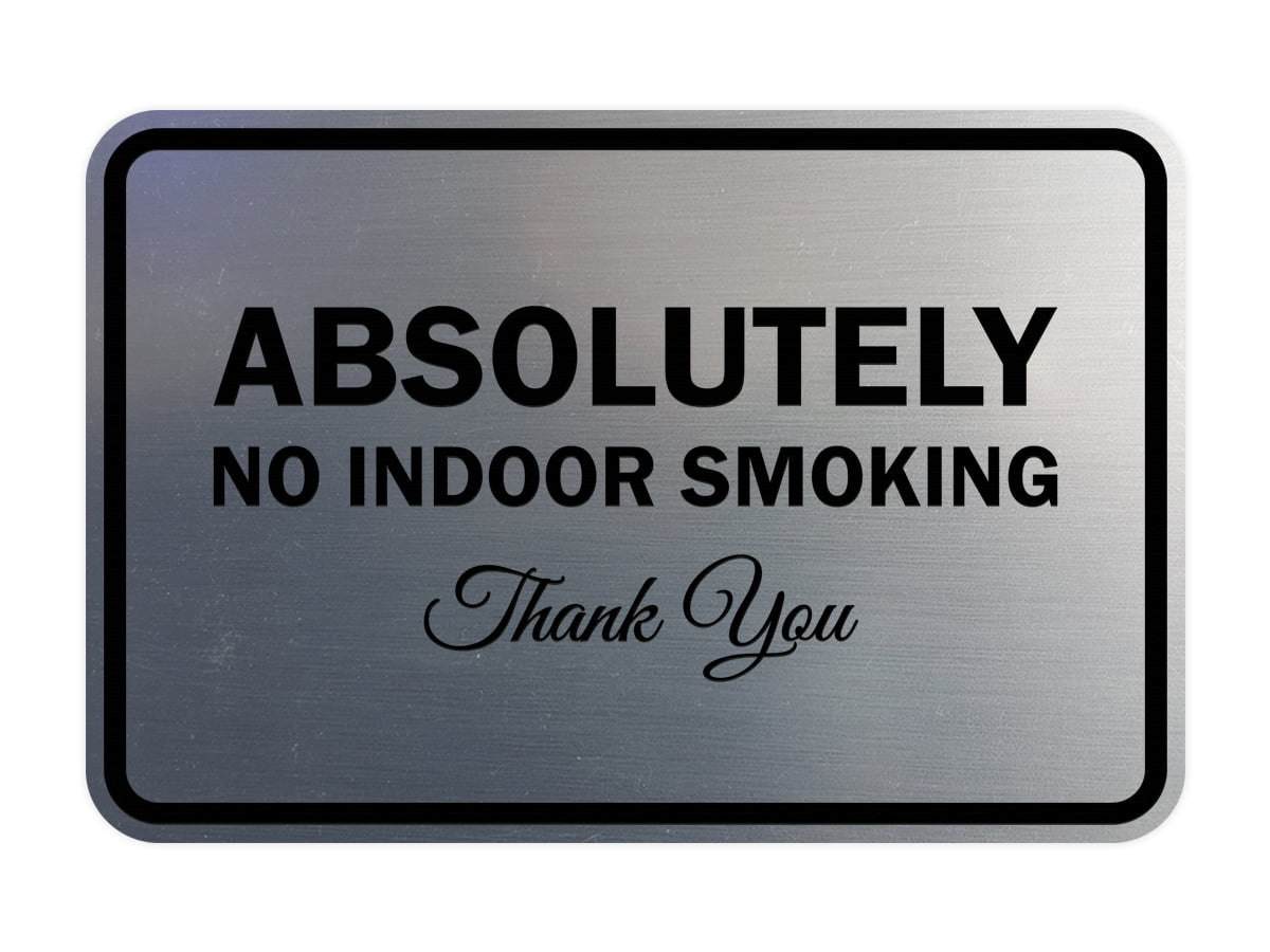 Signs ByLITA No Indoor Smoking Schild – Kreisförmig, XL, Rot, Lasergraviert, Mit Klebeband Für Tür/Wand