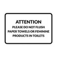 thumbnail image 1 of Classic Framed Attention Please Do Not Flush Paper Towels or Feminine Products in Toilets (White) - Large, 1 of 1