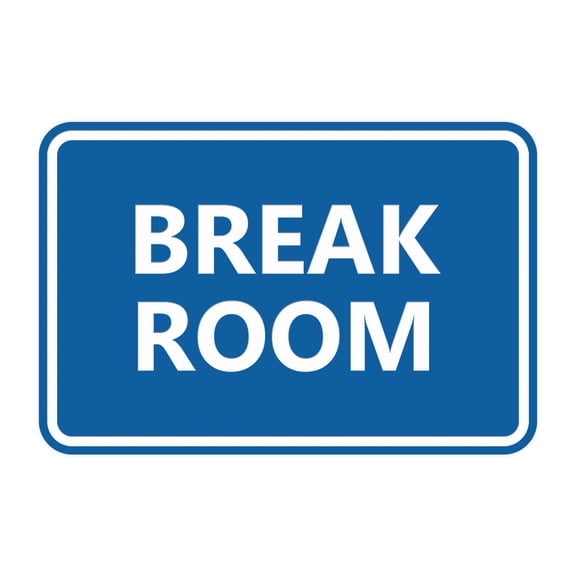 Classic Framed Break Room Sign (Blue) - Medium