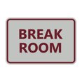 thumbnail image 1 of Classic Framed Break Room Sign (Light Grey / Burgundy) - Small, 1 of 1