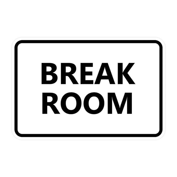 Classic Framed Break Room Sign (White) - Large