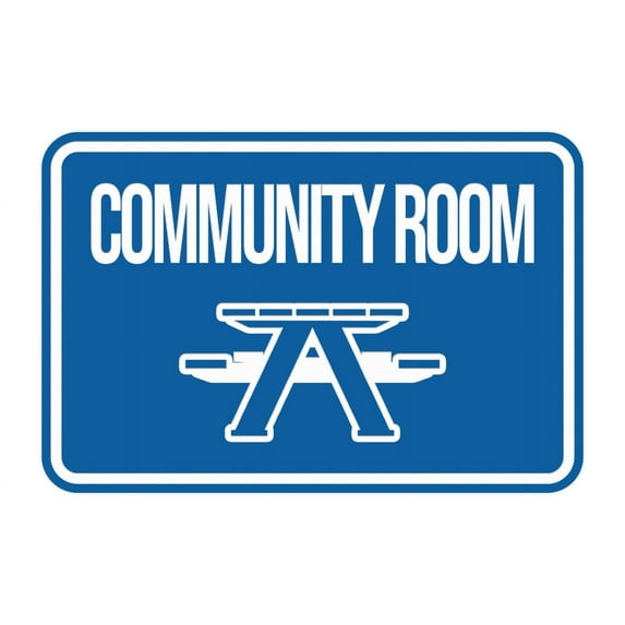 Classic Framed Community Room Sign (Brushed Gold) - Large