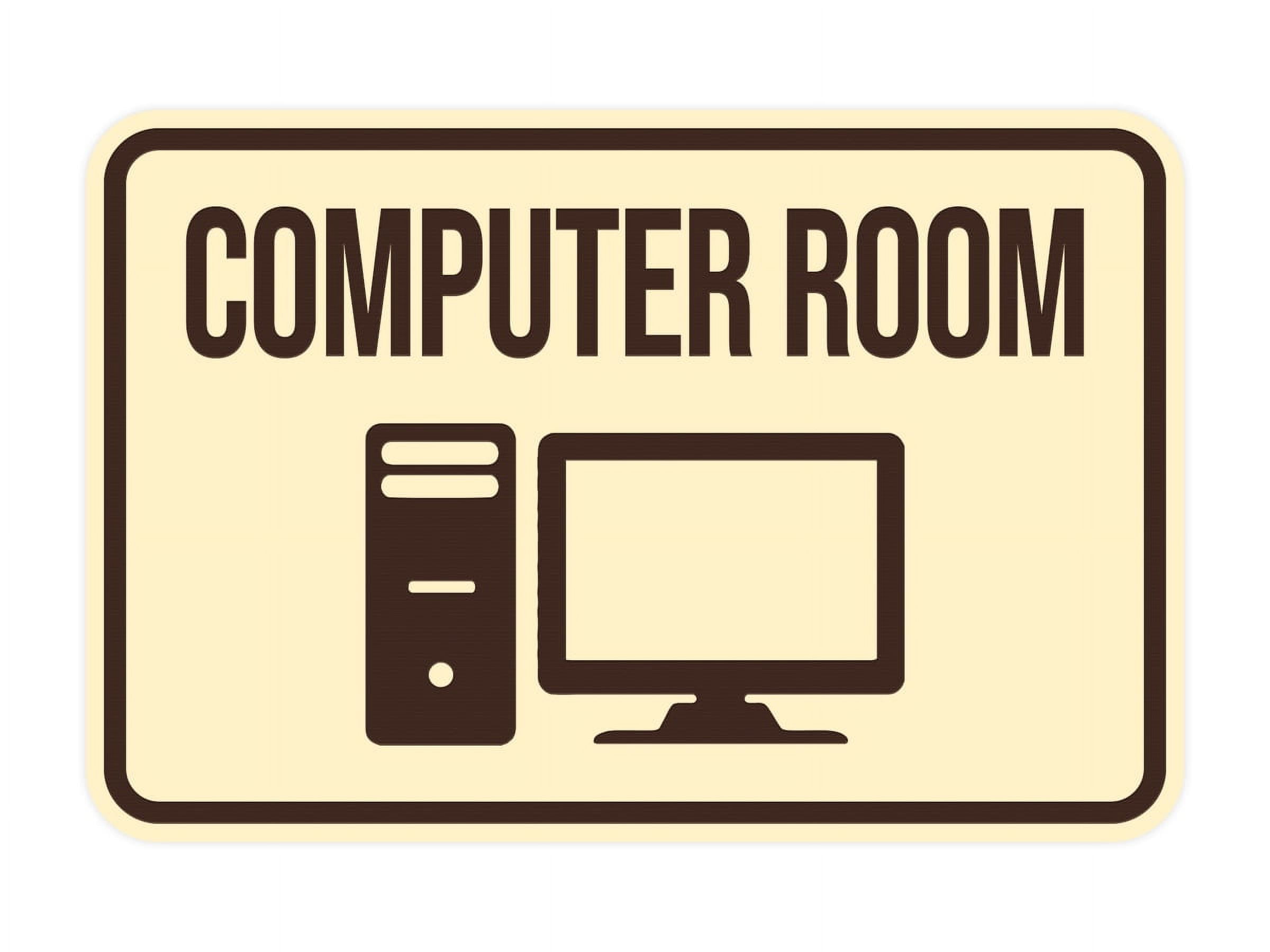 Classic Framed Computer Room Sign (Brushed Silver) - Large - Walmart.com