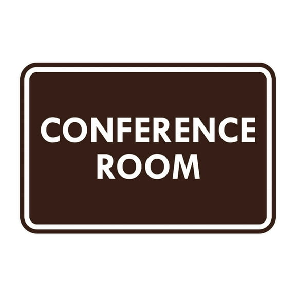 Classic Framed Conference Room Sign (Dark Brown) - Small