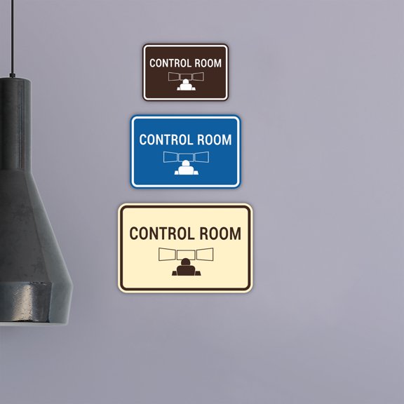 Classic Framed Control Room Sign (Brushed Gold) - Small