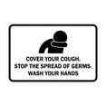 thumbnail image 1 of Classic Framed Cover Your Cough Stop the Spread Of Germs Wash Your Hands Sign (White) - Large 6x8", 1 of 1