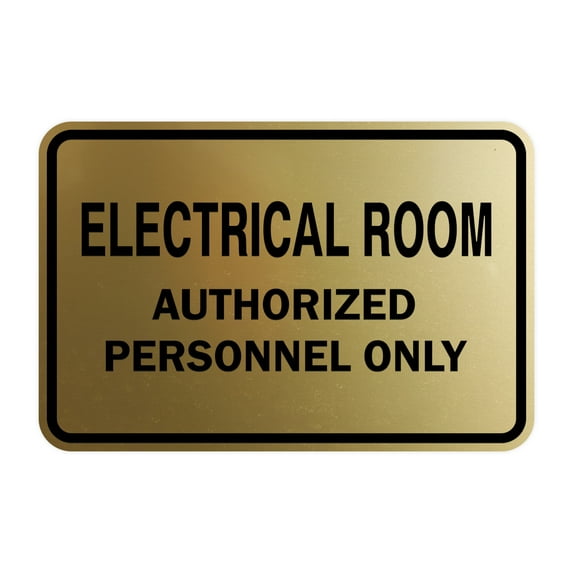 Classic Framed ELECTRICAL ROOM AUTHORIZED PERSONNEL ONLY Sign (Brushed Gold) - Medium