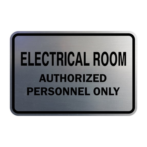 Classic Framed ELECTRICAL ROOM AUTHORIZED PERSONNEL ONLY Sign (Brushed Silver) - Medium