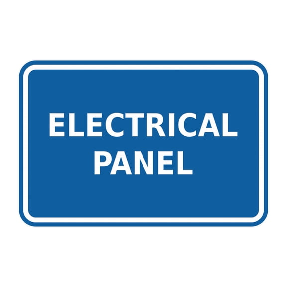 Classic Framed Electrical Panel Sign (Blue) - Small