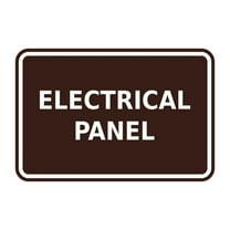 Classic Framed Electrical Panel Sign (Dark Brown) - Small