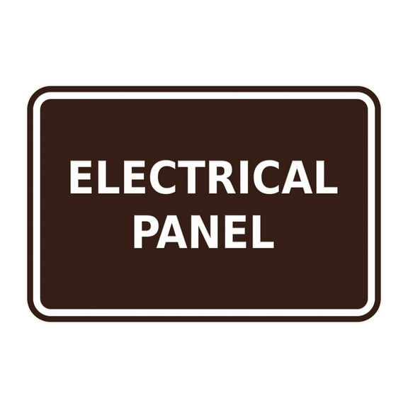 Classic Framed Electrical Panel Sign (Dark Brown) - Small