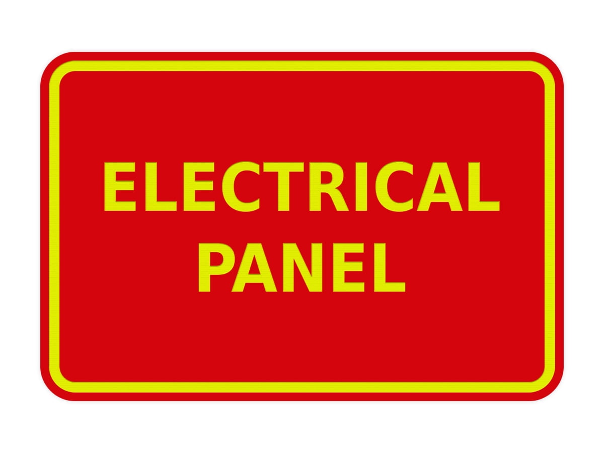 Classic Framed Electrical Panel Sign (Red/Yellow) - Small - Walmart.com