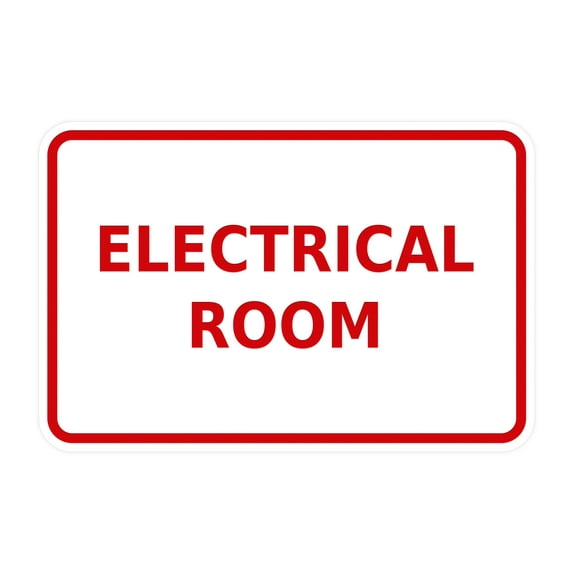 Classic Framed Electrical Room (White/Red) - Large