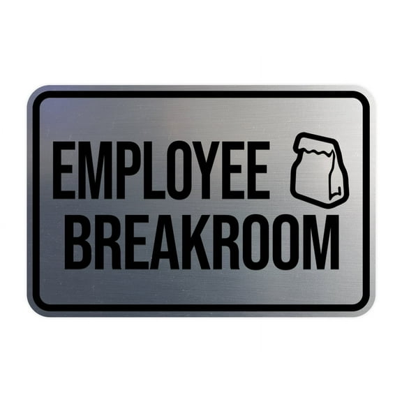 Classic Framed Employee Breakroom Sign (Navy Blue / White) - Large