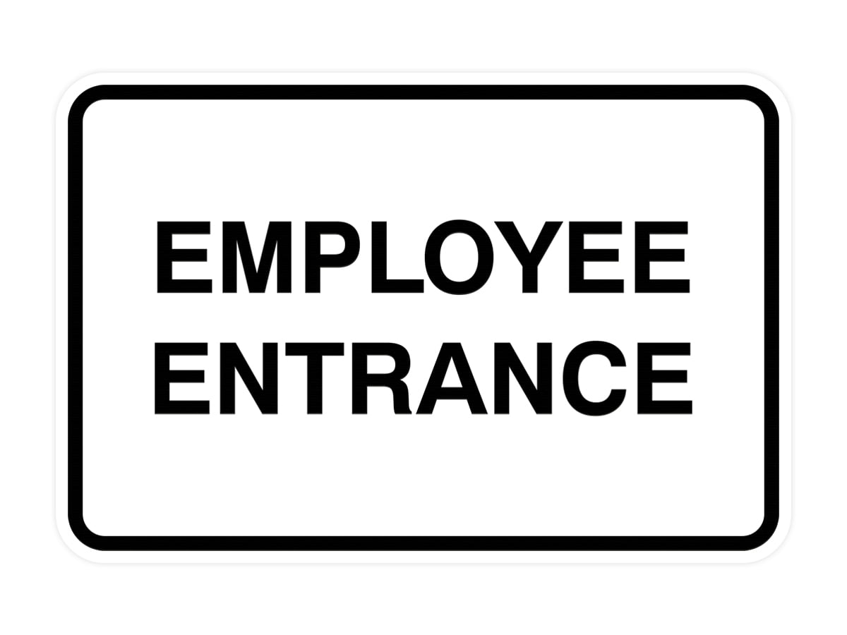 Classic Framed Employee Entrance Sign (White) - Medium - Walmart.com