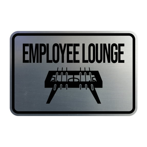 Classic Framed Employee Lounge Sign (Brushed Gold) - Small
