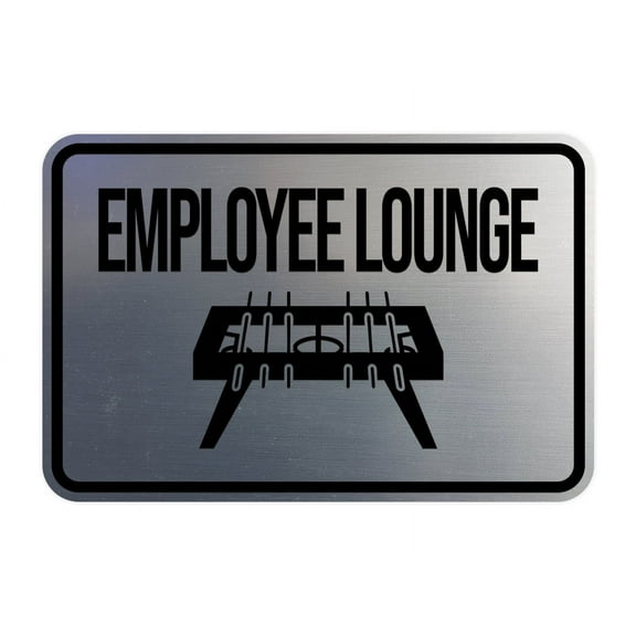 Classic Framed Employee Lounge Sign (Navy Blue / White) - Large