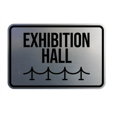 Classic Framed Exhibition Hall Sign (Navy Blue / White) - Large